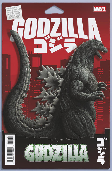 Godzilla Destroys the Marvel Universe 1 Comic John Tyler Christopher Action Figure Variant Marvel Comics 2025