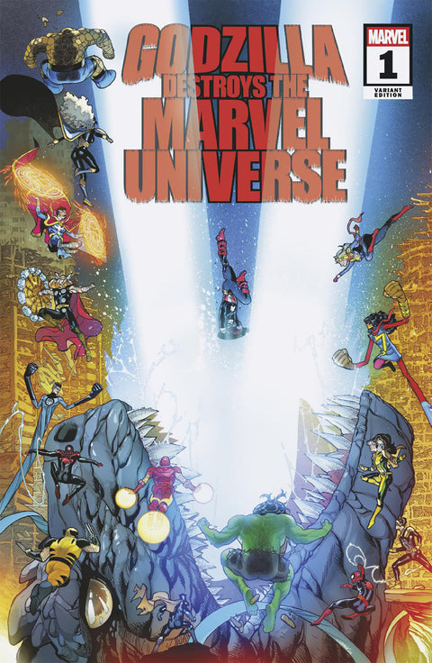 Godzilla Destroys the Marvel Universe 1 Comic Javier Garrón Variant Marvel Comics 2025