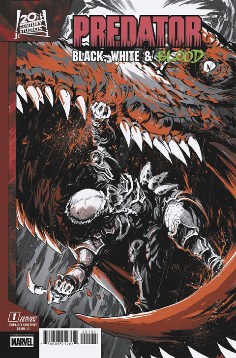 PREDATOR: BLACK, WHITE & BLOOD #1 PAOLO VILLANELLI VARIANT Marvel Joe Kelly Alvaro Lopez Paolo Villanelli