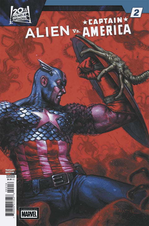 ALIEN VS. CAPTAIN AMERICA #2 DAVIDE PARATORE VARIANT 1:25 Marvel Frank Tieri Stefano Raffaele Davide Paratore