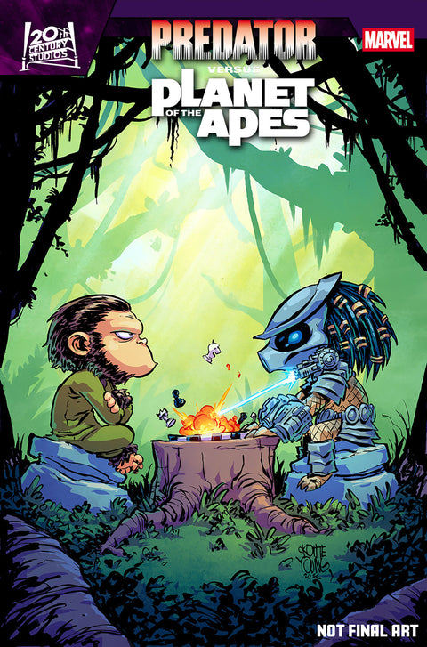PREDATOR VS. THE PLANET OF THE APES #1 SKOTTIE YOUNG VARIANT Marvel Greg Pak Alan Robinson Skottie Young
