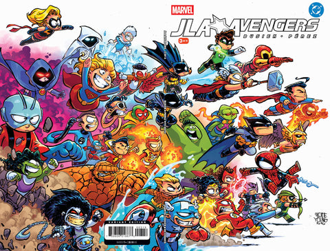 JLA/AVENGERS #3 FACSIMILE EDITION SKOTTIE YOUNG WRAPAROUND VARIANT 1:25 Marvel Kurt Busiek George Perez Skottie Young