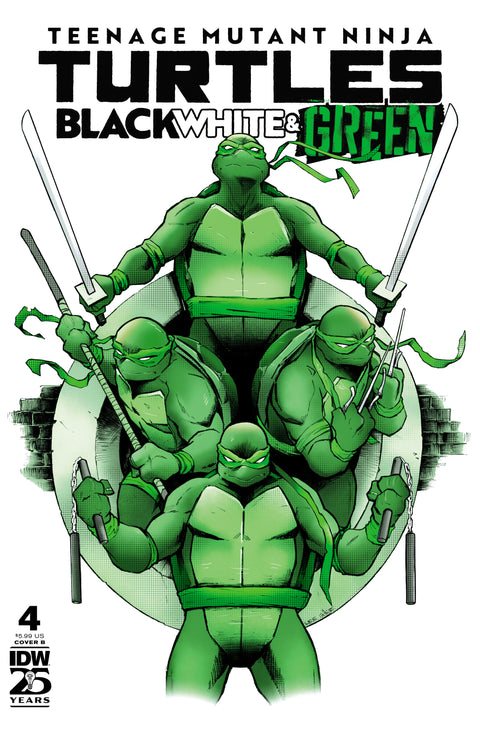 Teenage Mutant Ninja Turtles: Black, White, and Green #4 Variant B (Garbett) IDW Publishing Jeremy Holt Sebastian Piriz Lee Garbett