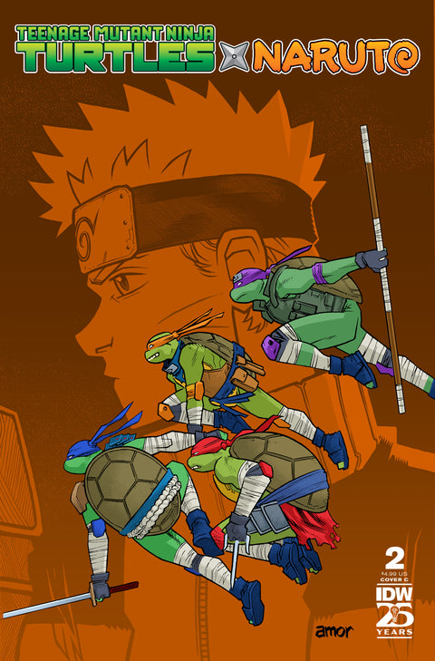 Teenage Mutant Ninja Turtles x Naruto #2 Variant C (Amor) IDW Publishing Caleb Goellner Hendry Prasetya John Amor