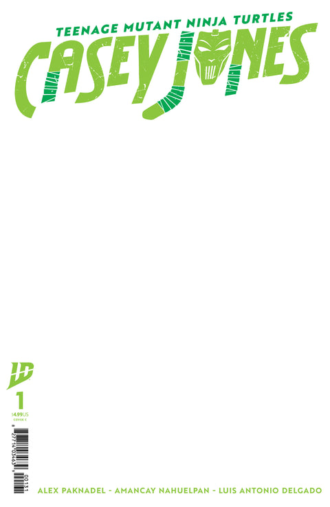 Teenage Mutant Ninja Turtles: Casey Jones 1 Comic Blank Variant IDW Publishing 2025