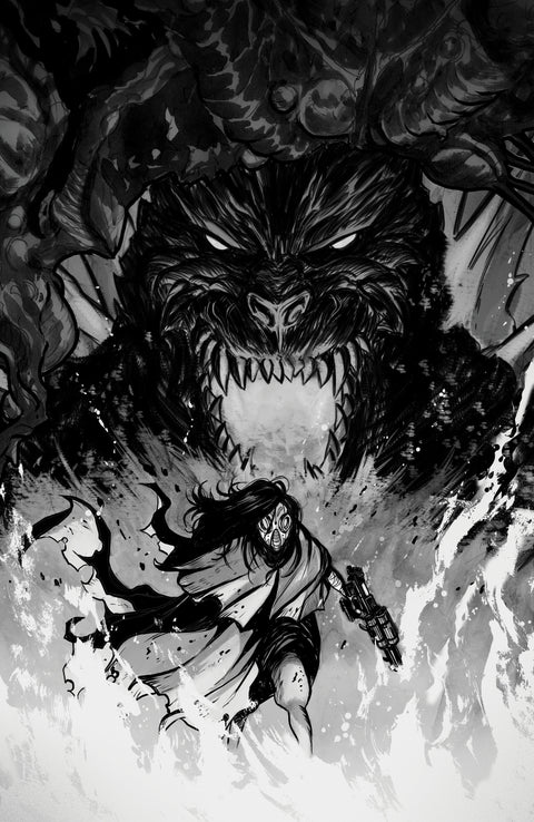 Godzilla: Revenge of the Deadzone [Kai-Sei Era] #2 Variant RI (10) (Tunica B&W Full Art) 1:10 IDW Publishing Ethan Parker Pablo Tunica Pablo Tunica