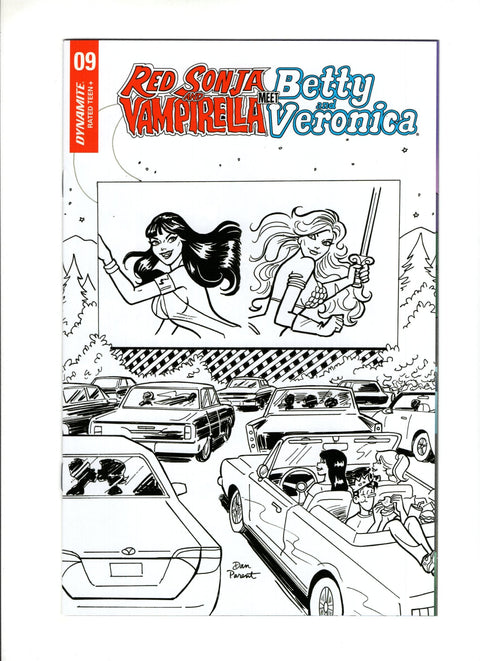 Red Sonja and Vampirella Meet Betty and Veronica #9 (Cvr F) (2020) 10 Copy Incentive Dan Parent Black & White Variant  F 10 Copy Incentive Dan Parent Black & White Variant  Buy & Sell Comics Online Comic Shop Toronto Canada