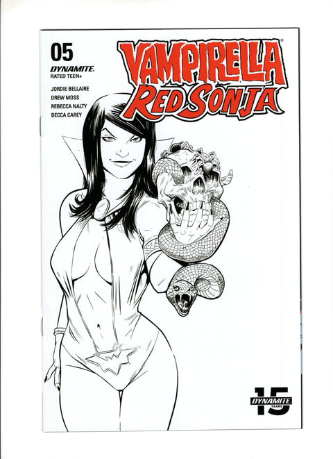 Vampirella / Red Sonja #5 (Cvr G) (2020) Incentive Drew Moss Then And Now Black & White  G Incentive Drew Moss Then And Now Black & White  Buy & Sell Comics Online Comic Shop Toronto Canada