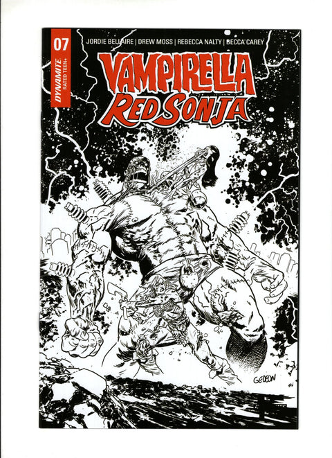 Vampirella / Red Sonja #7 (Cvr K) (2020) Incentive Juan Gedeon Zombie Black & White  K Incentive Juan Gedeon Zombie Black & White  Buy & Sell Comics Online Comic Shop Toronto Canada