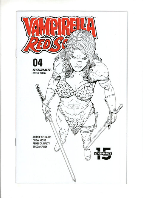 Vampirella / Red Sonja #4 (Cvr F) (2019) Incentive Drew Moss Then And Now Black & White  F Incentive Drew Moss Then And Now Black & White  Buy & Sell Comics Online Comic Shop Toronto Canada