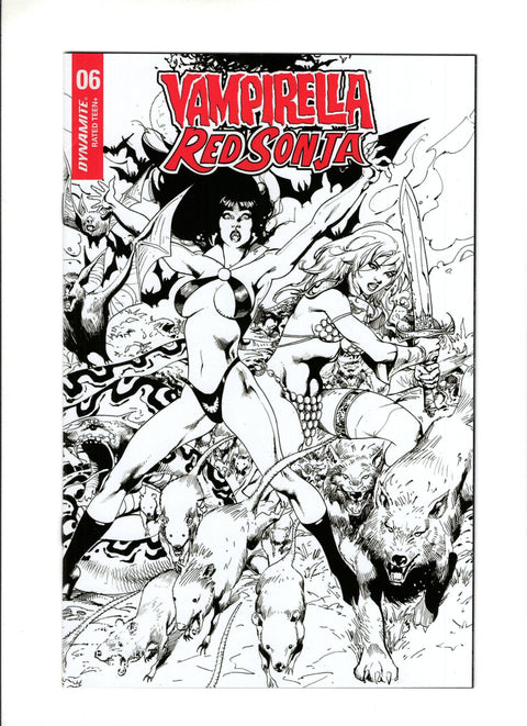 Vampirella / Red Sonja #6 (Cvr O) (2020) Incentive Roberto Castro Black & White  O Incentive Roberto Castro Black & White  Buy & Sell Comics Online Comic Shop Toronto Canada