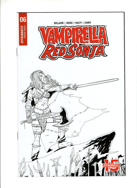 Vampirella / Red Sonja #6 (Cvr G) (2020) Incentive Drew Moss Then And Now Black & White  G Incentive Drew Moss Then And Now Black & White  Buy & Sell Comics Online Comic Shop Toronto Canada