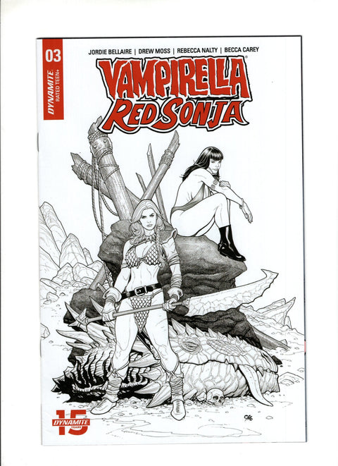 Vampirella / Red Sonja #3 (Cvr G) (2019) Frank Cho Pure Line Art Variant  G Frank Cho Pure Line Art Variant  Buy & Sell Comics Online Comic Shop Toronto Canada