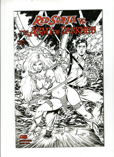 Red Sonja Vs. The Army of Darkness #1 (Cvr L) (2025) 1:10 Tim Seeley Incentive B&W