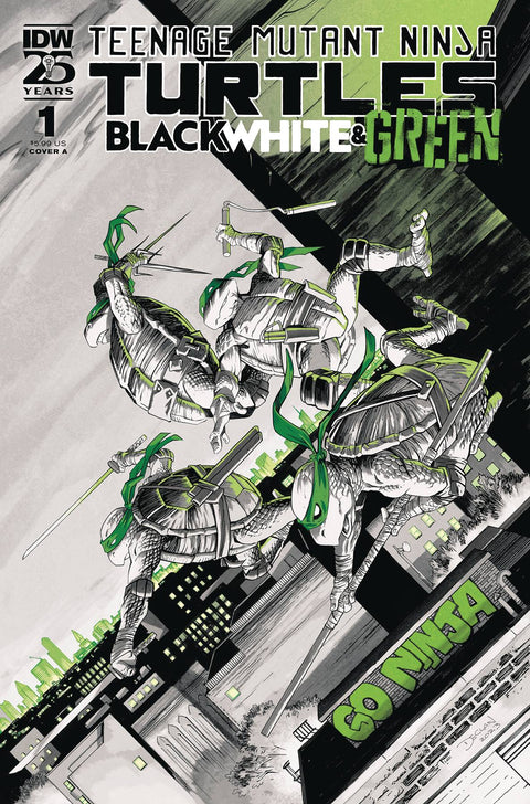 Teenage Mutant Ninja Turtles: Black, White & Green 1 Comic Declan Shalvey Regular IDW Publishing 2024