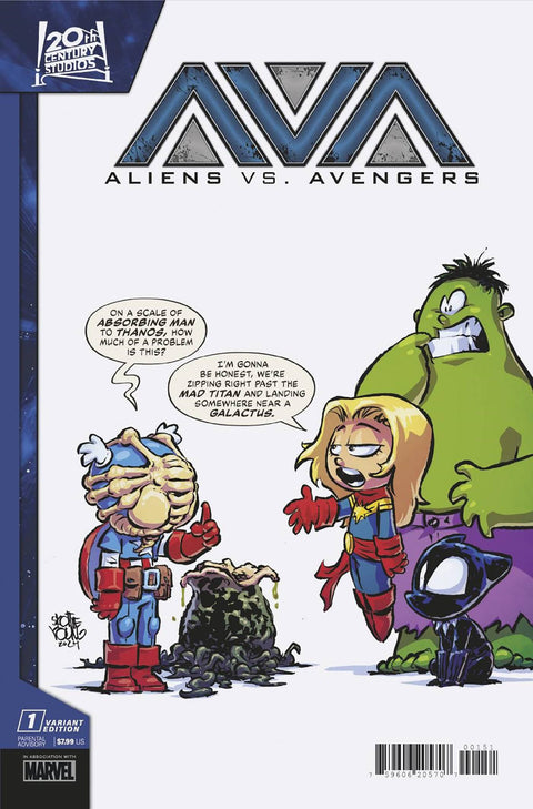 Aliens vs. Avengers 1 Comic Skottie Young Variant Marvel Comics 2024