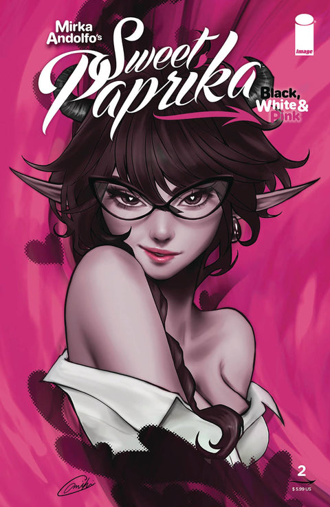 Mirka Andolfo's Sweet Paprika: Black, White & Pink 2 Comic Miki Okazaki Variant Image Comics 2024