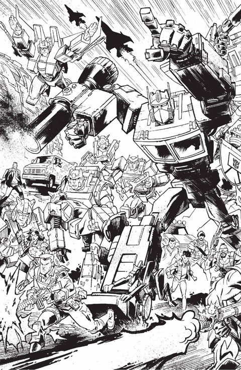 Transformers (Image) 9 Comic Jason Howard Connecting B&W Variant Image Comics 2024