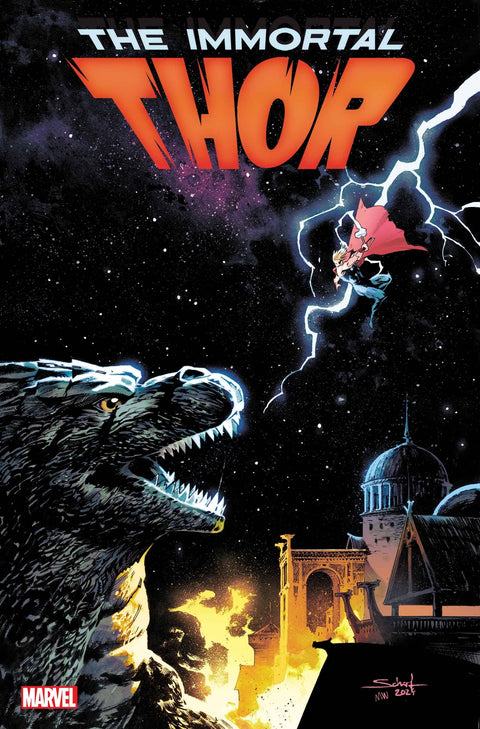 The Immortal Thor 15 Comic Jonas Scharf Godzilla Variant Marvel Comics 2024