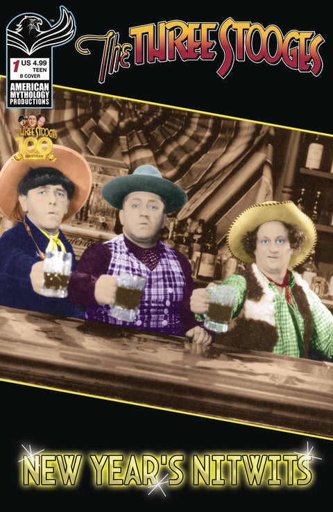 THREE STOOGES NEW YEARS NITWITS #1 CVR B COLOR PHOTO AMERICAN MYTHOLOGY PRODUCTIONS