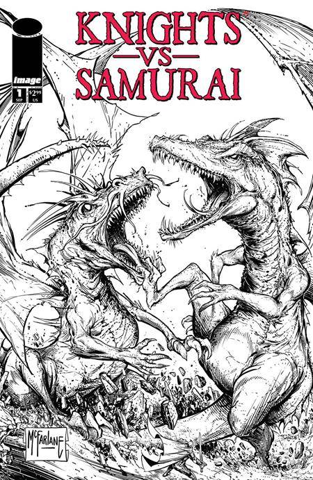 Knights Vs. Samurai 1 Comic Todd McFarlane B&W Variant Image Comics 2024