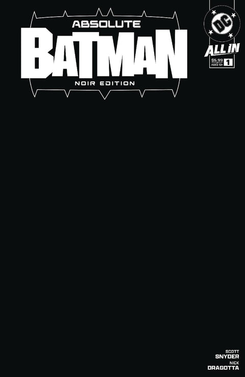 Absolute Batman: Noir Edition 1 Comic Blank Variant DC Comics 2024