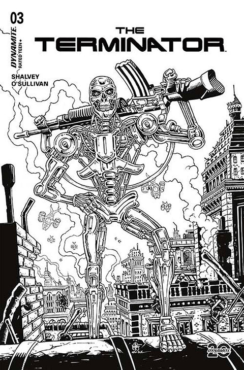 The Terminator (Dynamite Entertainment) 3 Comic 1:7 Haeser B&W Dynamite Entertainment 2024