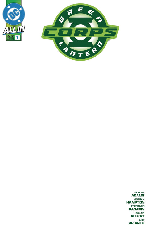 Green Lantern Corps, Vol. 3 1 Comic Blank Variant DC Comics 2025