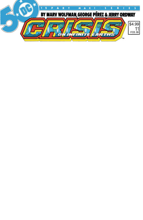 Crisis On Infinite Earths 11 Comic Facsimile Blank Variant DC Comics 2025