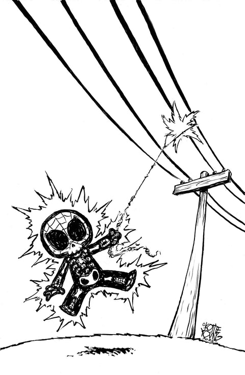 The Amazing Spider-Man, Vol. 6 69 Comic Skottie Young Incentive 8 Deaths of Spider-Man B&W Virgin Variant (1:100) Marvel Comics 2025