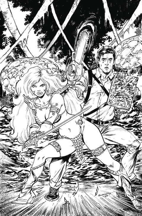 RED SONJA VS AOD #1 CVR O 20 COPY INCV SEELEY LINE ART VIRGI DYNAMITE