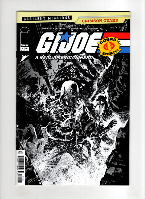 G.I. Joe: A Real American Hero - Sssilent Missions: Crimson Guard #1 (Cvr C) (2026) (1:10) Gabriel Hardman Incentive B&W Variant