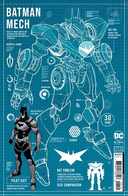 DC: Mech #1B Dan Mora Blueprint Card Stock Variant