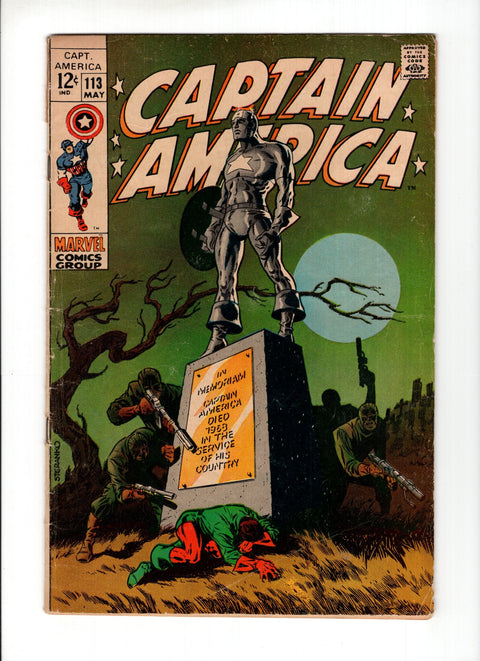 Captain America, Vol. 1 #113 Classic cover by Jim Steranko Marvel Comics 1969