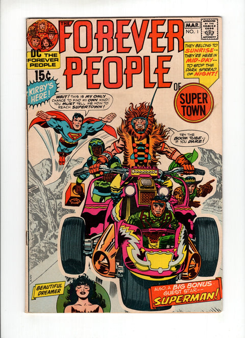 Forever People, Vol. 1 #1 First full appearance of Darkseid, First appearance of the Forever People DC Comics 1971