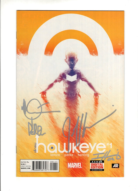 All-New Hawkeye, Vol. 1 #1A Signed by Jeff Lemire, Ramon Perez, Ian Herring, Joe Quesada Marvel Comics 2015