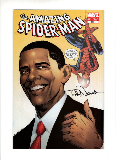 The Amazing Spider-Man, Vol. 2 #583D Phil Jiminez Recolored Barack Obama 2nd Printing Variant Cover Marvel Comics 2009
