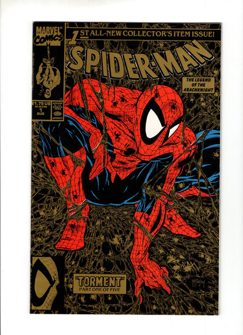 Spider-Man, Vol. 1 #1E Second Printing Gold & Black Variant Cover Marvel Comics 1990