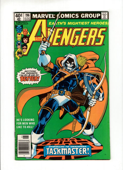 The Avengers, Vol. 1 #196A First full appearance of Taskmaster Marvel Comics 1980