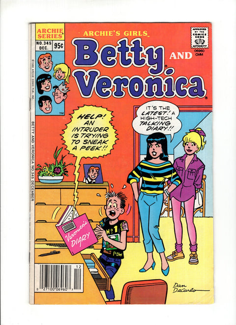 Archie's Girls Betty and Veronica #345A (1986)   Archie Comic Publications 1986
