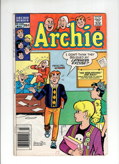 Archie, Vol. 1 #365A (1989)   Archie Comic Publications 1989