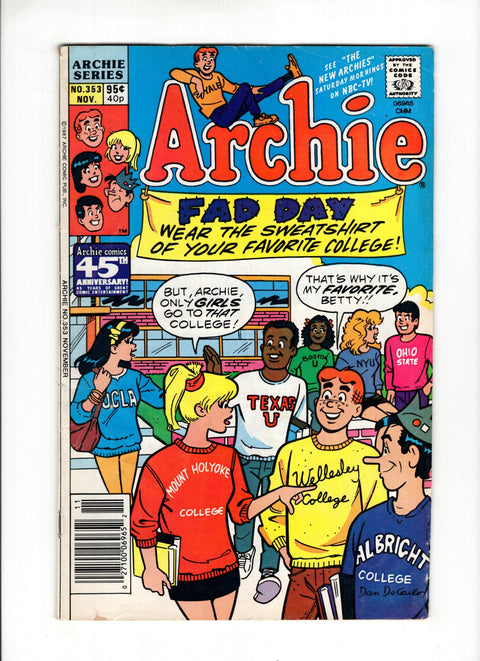 Archie, Vol. 1 #353B (1987)  CPV  Archie Comic Publications 1987