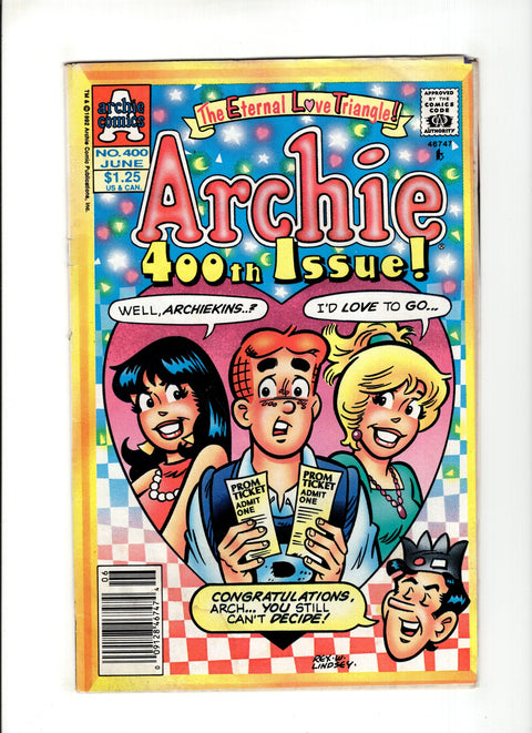 Archie, Vol. 1 #400B (1992)  CPV  Archie Comic Publications 1992