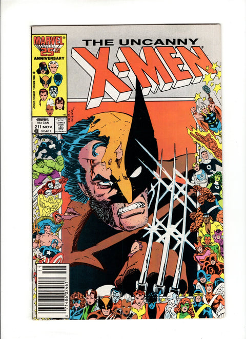 Uncanny X-Men, Vol. 1 #211B (1986) Marvel 25th Anniversary Border Newsstand Marvel 25th Anniversary Border Marvel Comics 1986