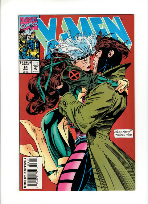 X-Men, Vol. 1 #24A (1993) Gambit & Rogue Kiss Gambit & Rogue Kiss Marvel Comics 1993