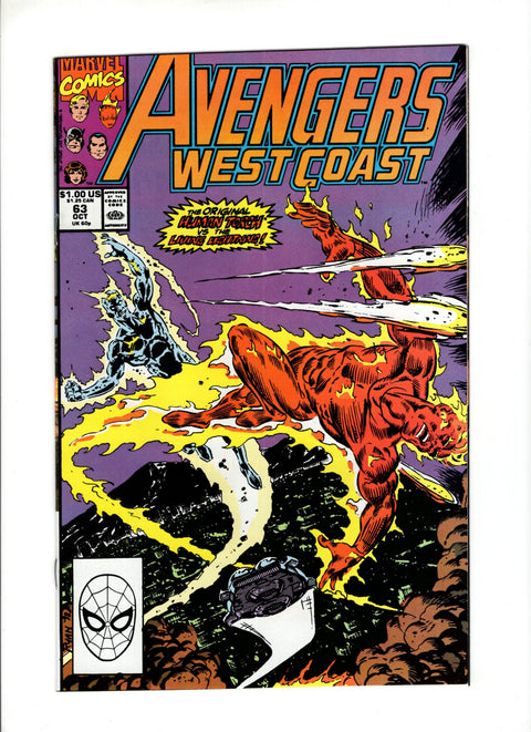 The West Coast Avengers, Vol. 2 #63A (1990) 1st Living Lightning 1st Living Lightning Marvel Comics 1990