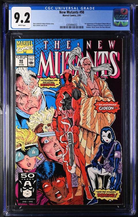 New Mutants, Vol. 1 #98 (CGC 9.2) 1998 1st Deadpool 1st Deadpool Marvel Comics 1998