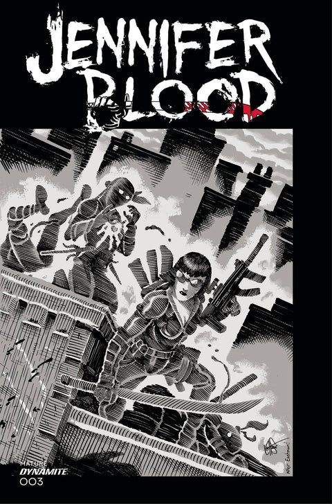 Jennifer Blood, Vol. 2 #3O 11 Copy TMNT B&W Variant