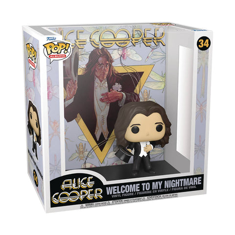 POP ALBUMS ALICE COOPER WELCOME TO MY NIGHTMARE VIN FIG From Funko. Collect your favorite albums with Funko flair! Each POP! Albums figure stands about 4" tall and comes packaged in an oversized display box featuring the album artwork as a backdrop. Alice Cooper's Welcome to My Nightmare is the next album to be added to the line!