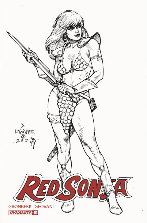 Red Sonja (2023) 1 Comic SDCC EXCLUSIVE B&W EXC VAR Dynamite Entertainment 2023
